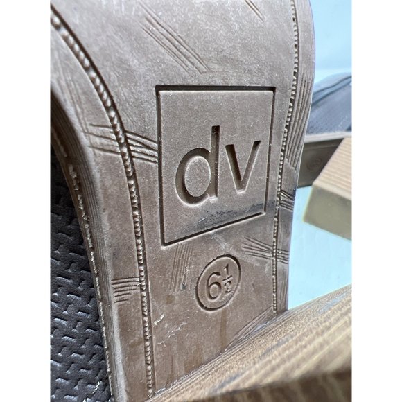 DV Dolce Vita Block Heel Ankle Booties Women Size 6 1/2 Peep Toe Buckle Detail - Picture 7 of 9